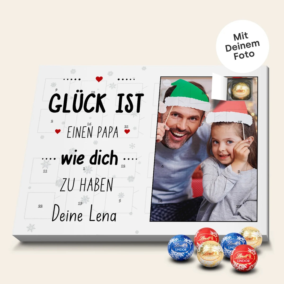 Personalisierter Lindor Adventskalender "Papa"