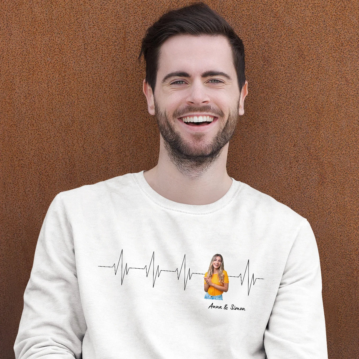 Personalisierter Sweater "Herzschlag Pärchen"